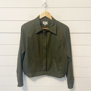 J’Envie | Green Full Zip Military Style Lightweight Jacket Size 8